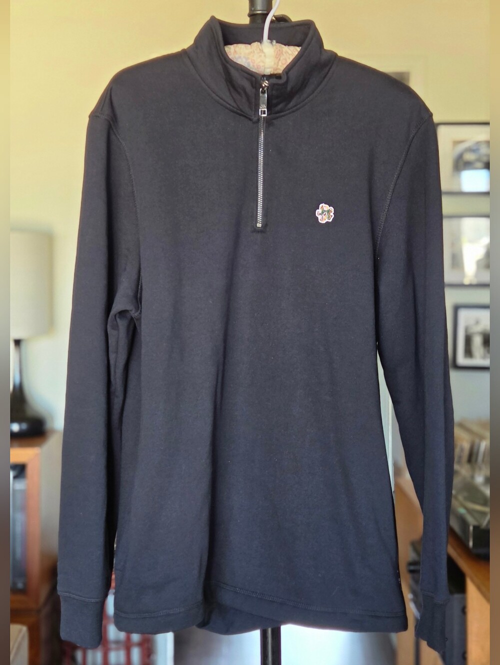 Ted Baker Black Kilburn Half-Zip Pullover Sweatshirt NWOT